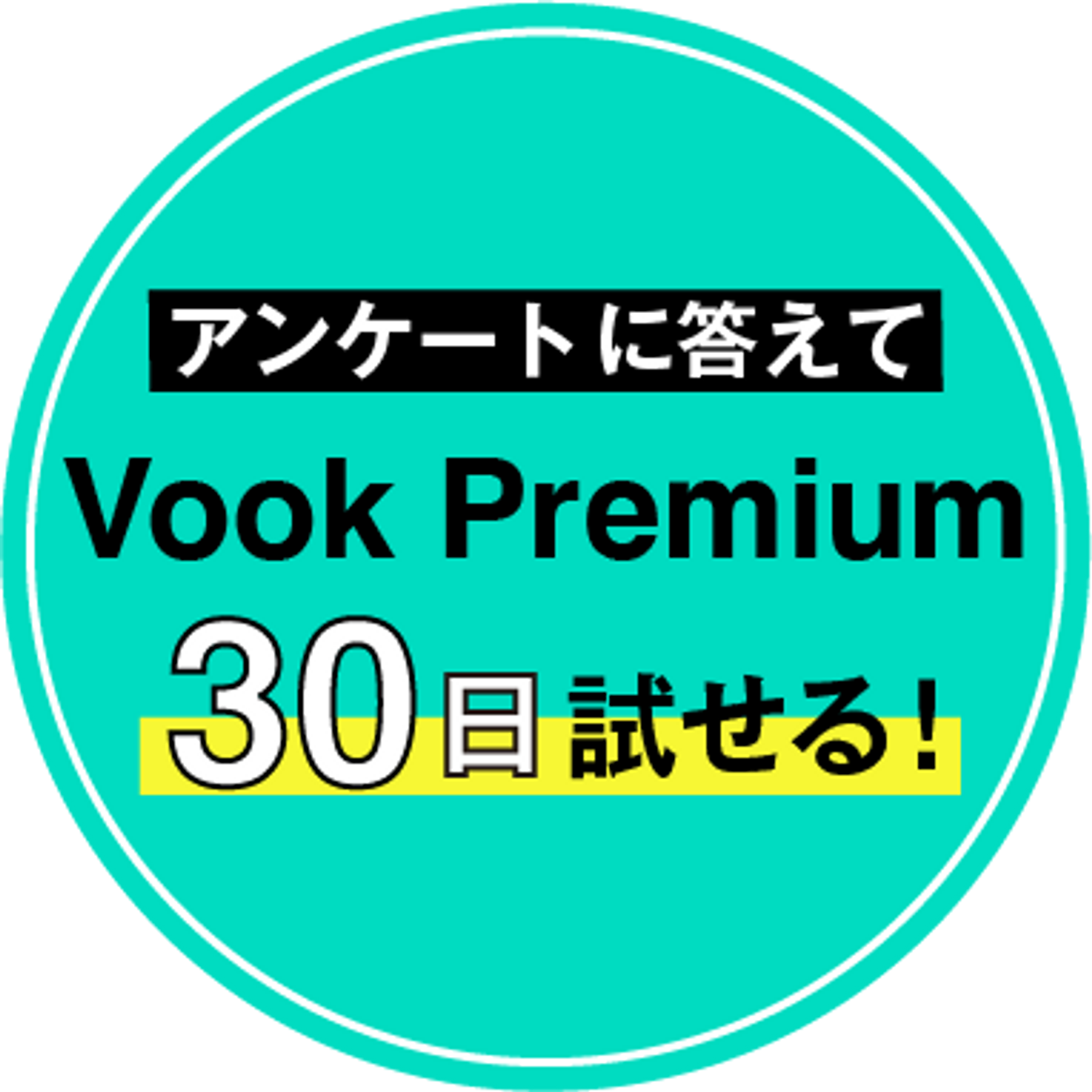 アンケートに答えてVook Premium 30日間試せる！
