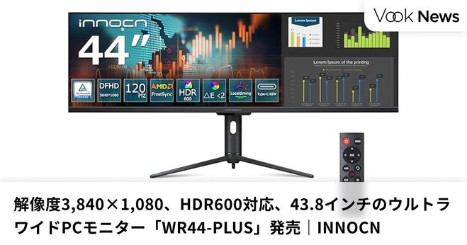 映像編集】解像度3,840×1,080、DisplayHDR 600対応、43.8インチの
